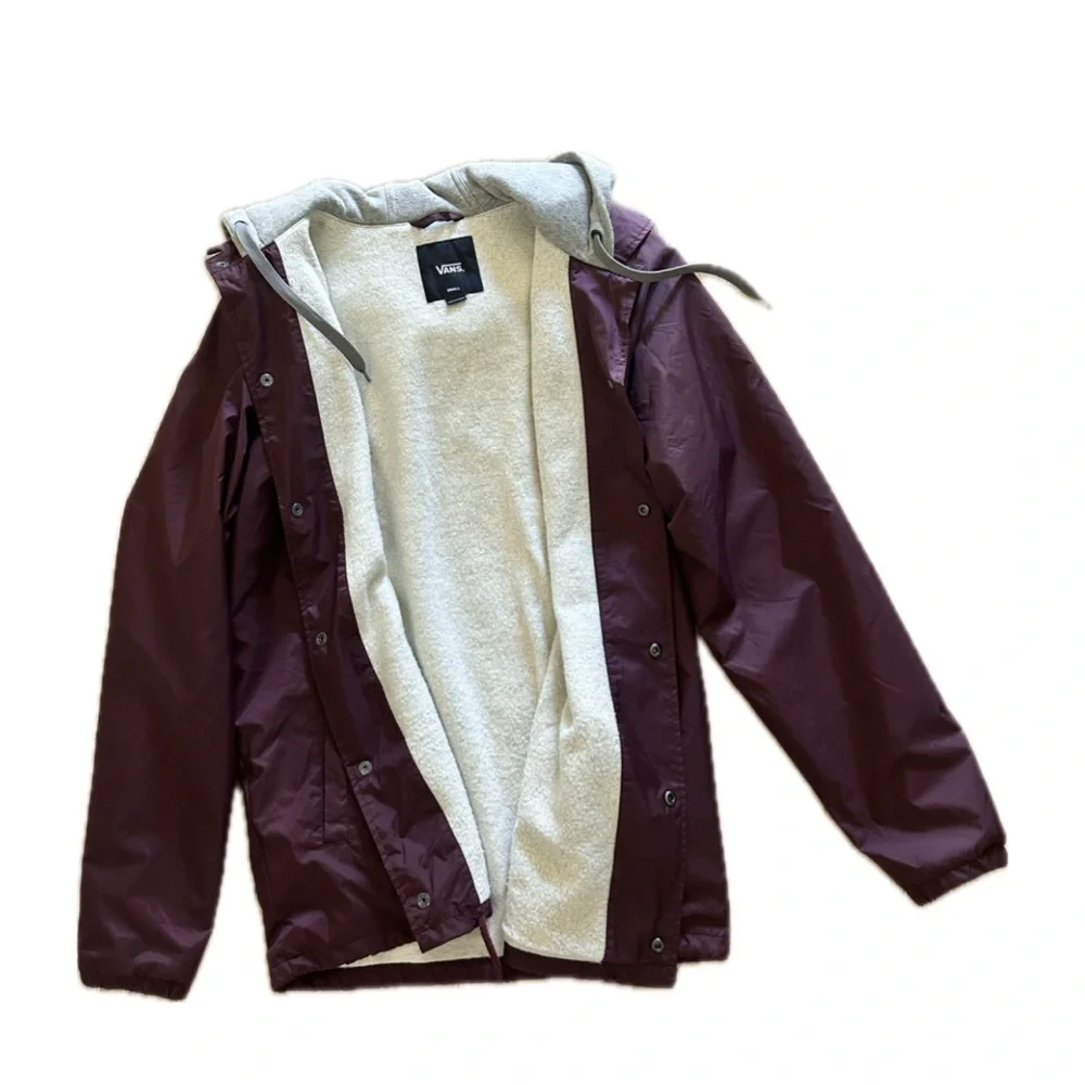 Vans Mens Maroon Hooded Skater Jacket - Picture 2 of 6